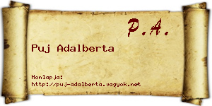 Puj Adalberta névjegykártya